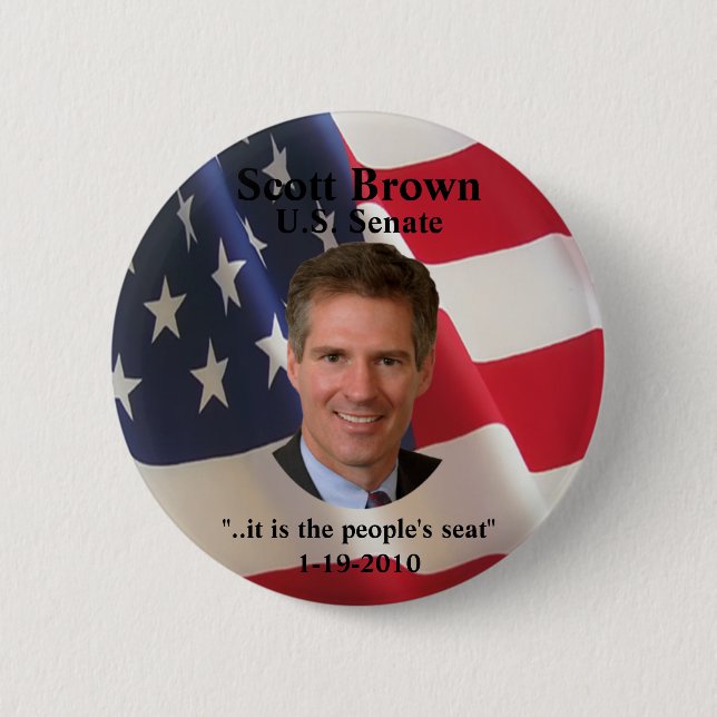 Scott Brown Button (t shirt pin magnets) (Front)
