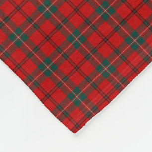 Scott Clan Red and Forest Green Tartan Fleece Blanket