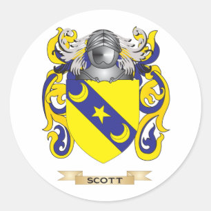 Scott Coat of Arms (Family Crest) Classic Round Sticker