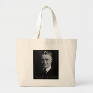 Scott Fitzgerald "Love/Beginning" Quote Gifts Etc Large Tote Bag
