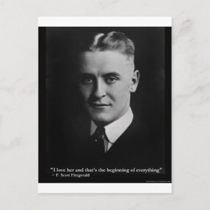 Scott Fitzgerald "Love/Beginning" Quote Gifts Etc Postcard