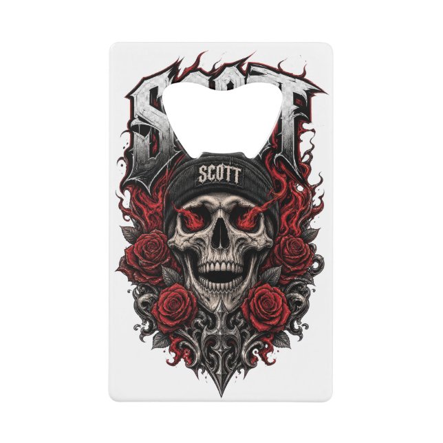 Scott Gothic Skull Personalised Name Design (Front)