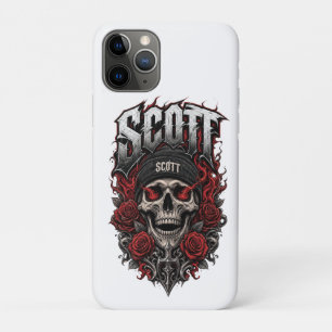 Scott Gothic Skull Personalised Name Design iPhone 11 Pro Case