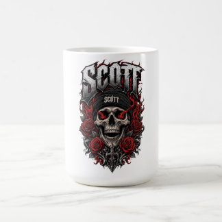 Scott Gothic Skull Personalised Name Design Coffee Mug