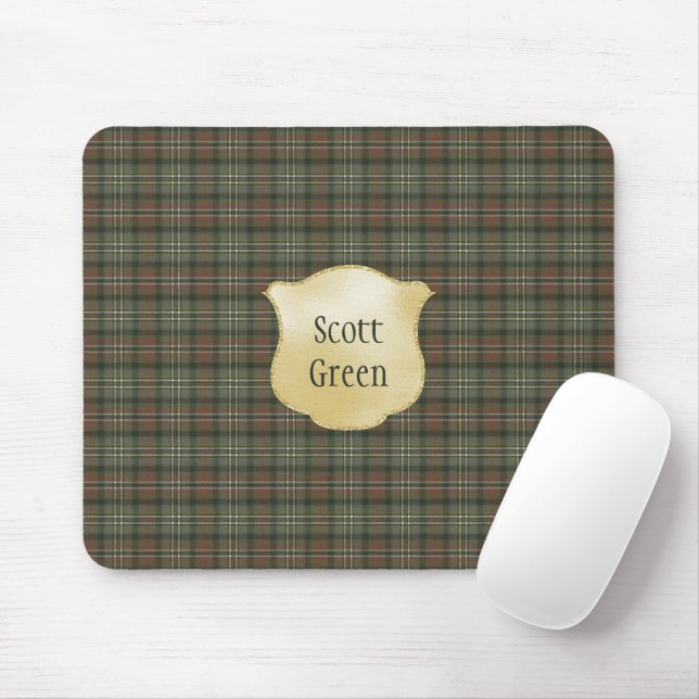 Scott Green Weathered Original Scottish Tartan Mouse Mat (With Mouse)