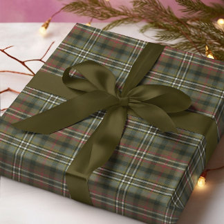 Scott Green Weathered Scottish Tartan Wrapping Paper
