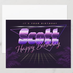 Scott Name First name lila retro card Birthday