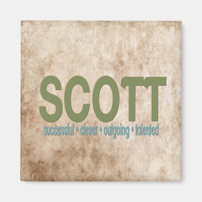 { Scott } Name Meaning Refrigerator Magnet (Front)