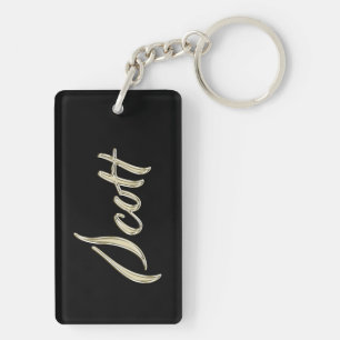 Scott Name whitegold key trailer Ring