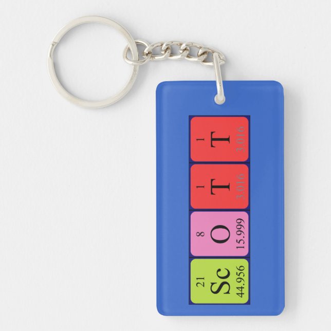 Scott periodic table name keyring (Front)