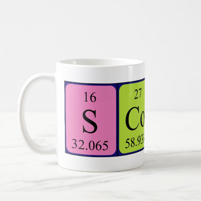 Scott periodic table name mug (Left)