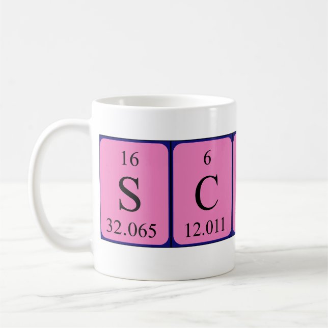 Scott periodic table name mug (Left)