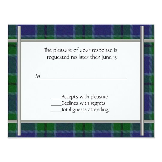 Scott Plaid Wedding RSVP Card