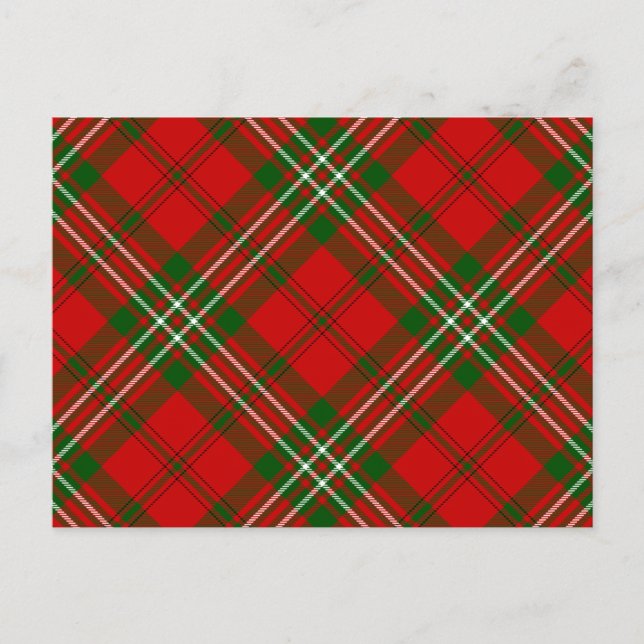 Scott tartan red green plaid postcard (Front)