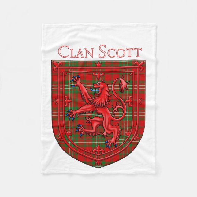 Scott Tartan Scottish Plaid Lion Rampant Fleece Blanket (Front)