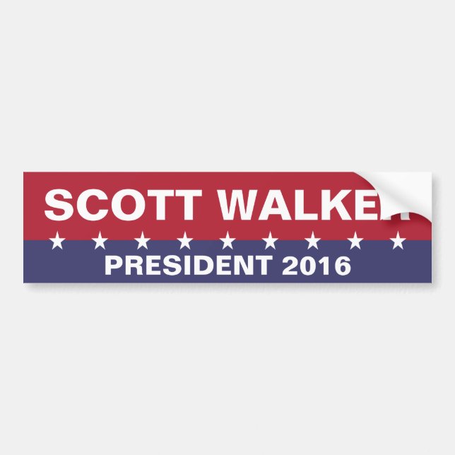 SCOTT WALKER for President 2016 Bumper Sticker (Front)