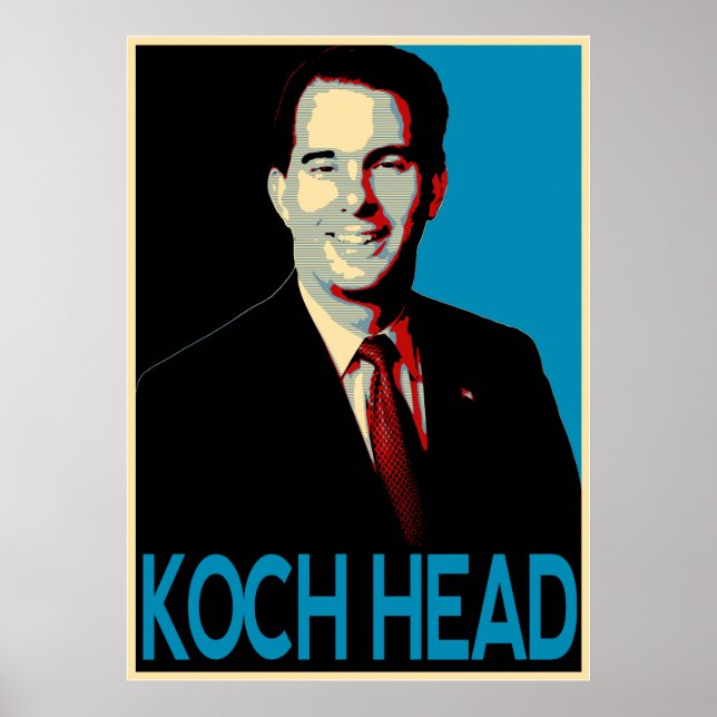 Scott Walker -- Koch Head Poster (Front)