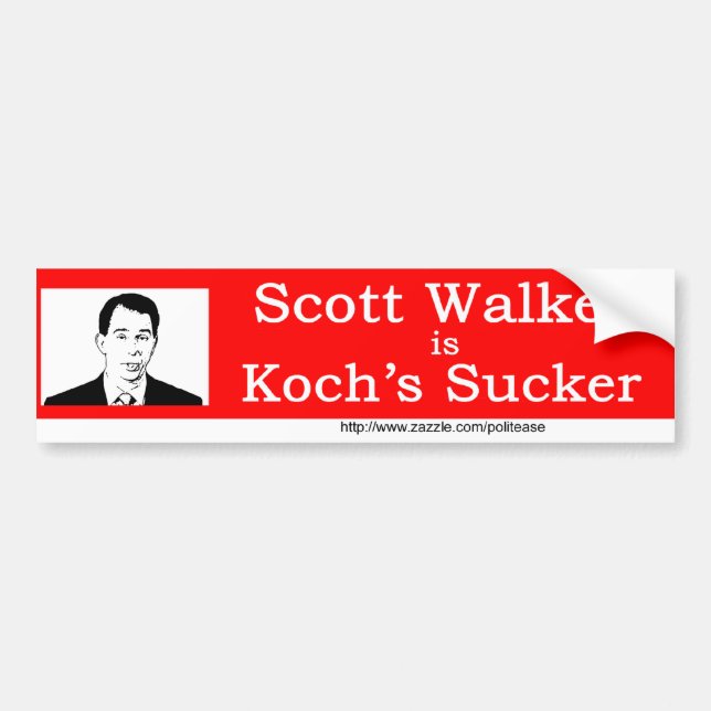 Scott Walker Koch's Sucker BS Bumper Sticker (Front)
