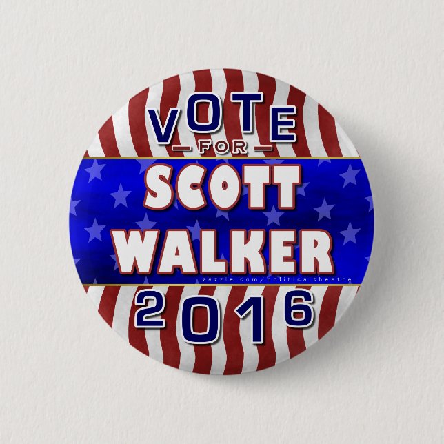 Scott Walker President 2016 Election Republican 6 Cm Round Badge (Front)