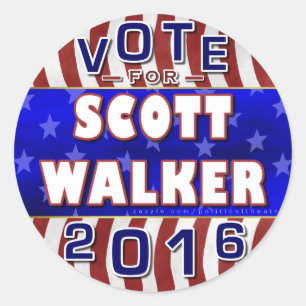 Scott Walker President 2016 Election Republican Classic Round Sticker