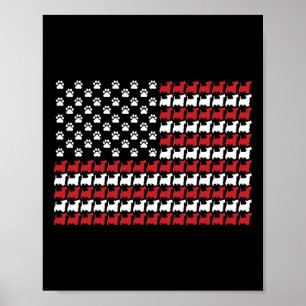 Scottie 4th Of July Dog Paw Print