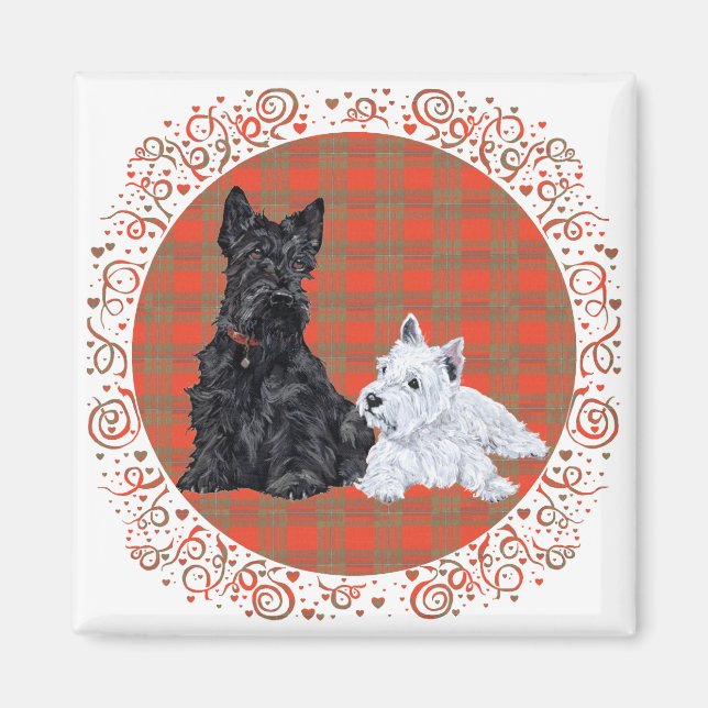 Scottie Adult & Westie Puppy Magnet (Front)