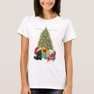Scottie and Westie Christmas Tree T-Shirt