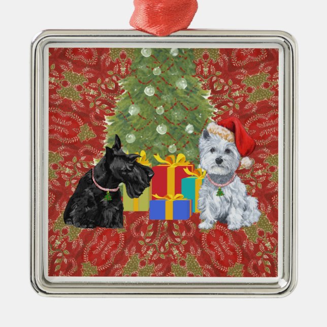 Scottie and Westie Ornament (Front)