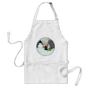 Scottie and Westie with Snowman Standard Apron