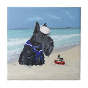 Scottie at the Beach Tile