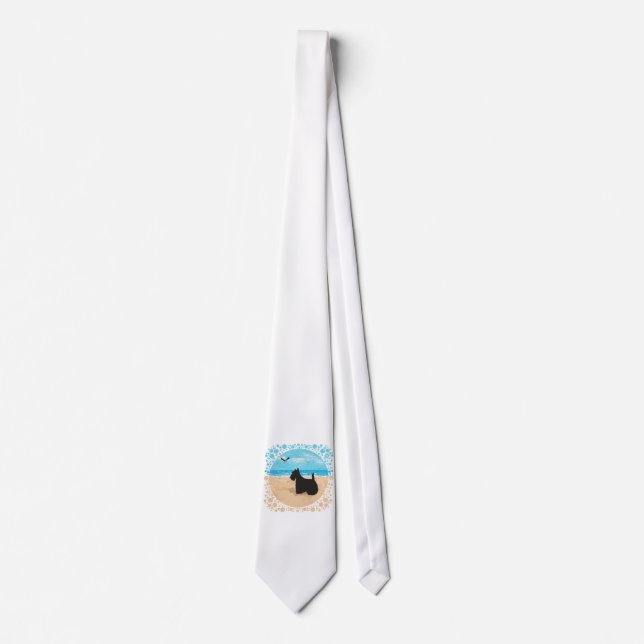 Scottie at the Beach with Seagull Tie (Front)