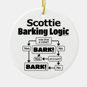 Scottie Barking Logic Ceramic Tree Decoration