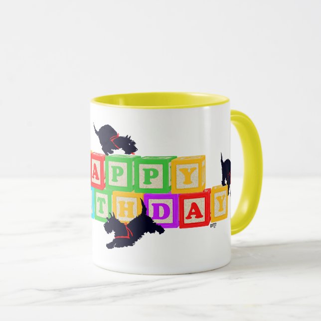 Scottie Birthday Blocks Mug (Front Right)