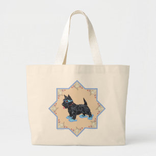 Scottie Blue FlipFlops Large Tote Bag
