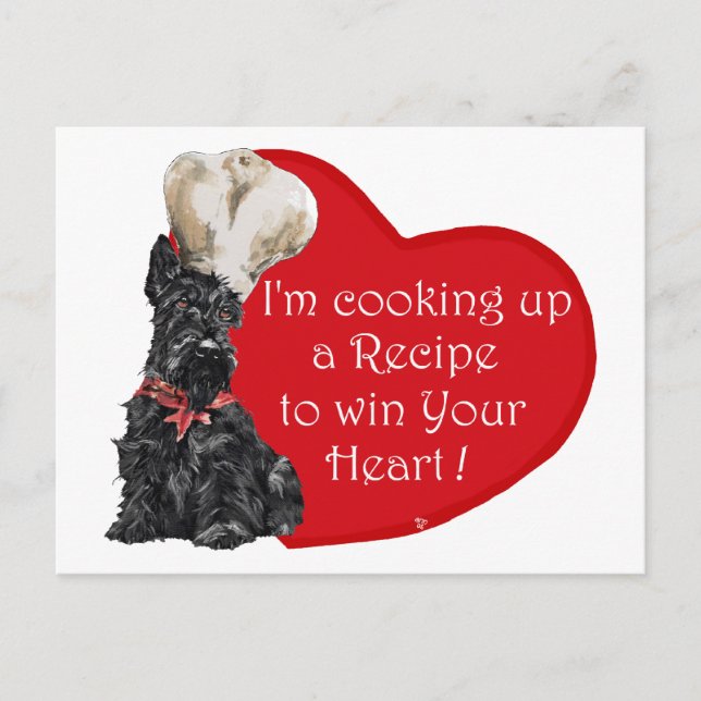 Scottie Chef  Valentine Holiday Postcard (Front)