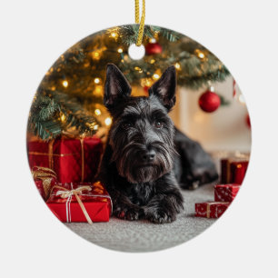 Scottie Christmas Ceramic Tree Decoration