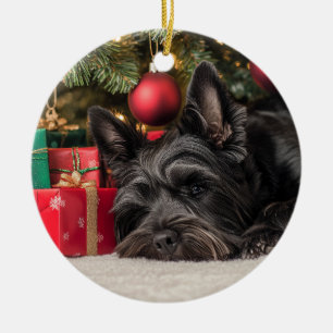 Scottie Christmas Ceramic Tree Decoration
