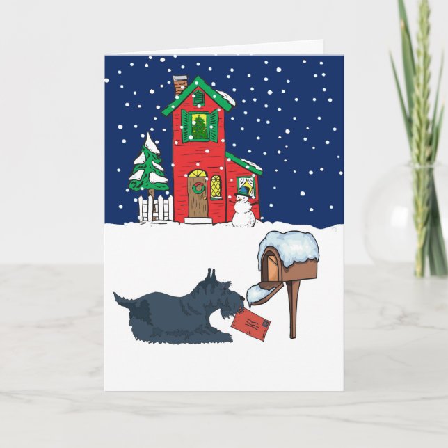 Scottie Christmas Mail Holiday Card (Front)