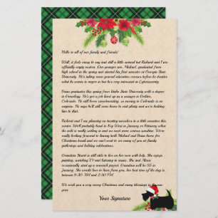 Scottie Christmas Plaid Family Newsletter Custom S Stationery
