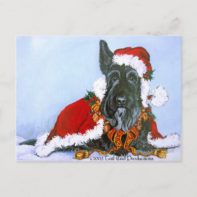 Scottie Claus Holiday Postcard (Front)