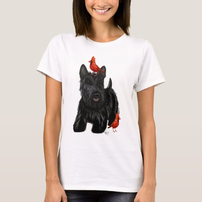 Scottie Dog and Red Birds T-Shirt (Front)