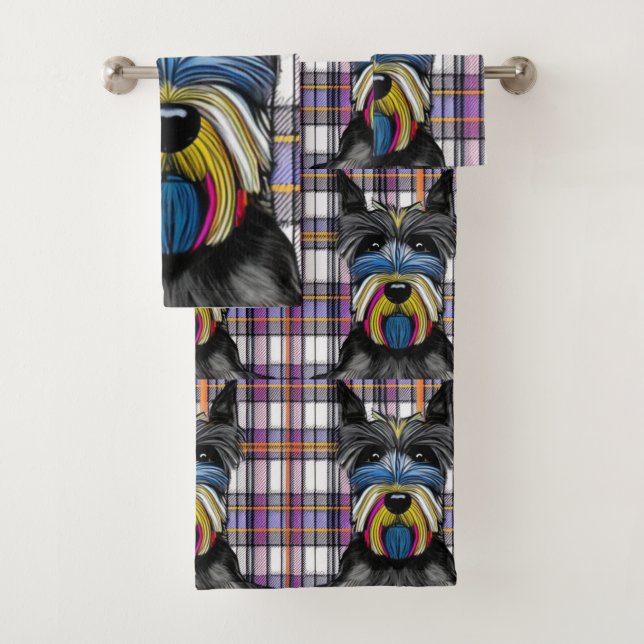 Scottie Dog Bath Towel Set (Insitu)