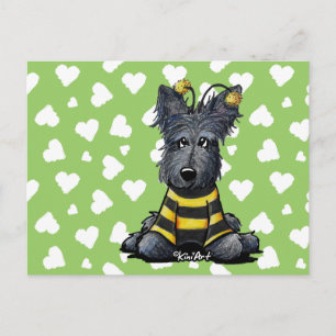 Scottie Dog Bee Postcard