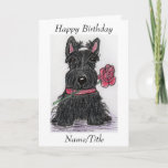 Scottie Dog Birthday card friend wife girlfriend<br><div class="desc">I have created this lovely cute westie card using my colourful artwork. It can be personalised on the front and inside to add your personal touch. Please take a look at my other items.</div>