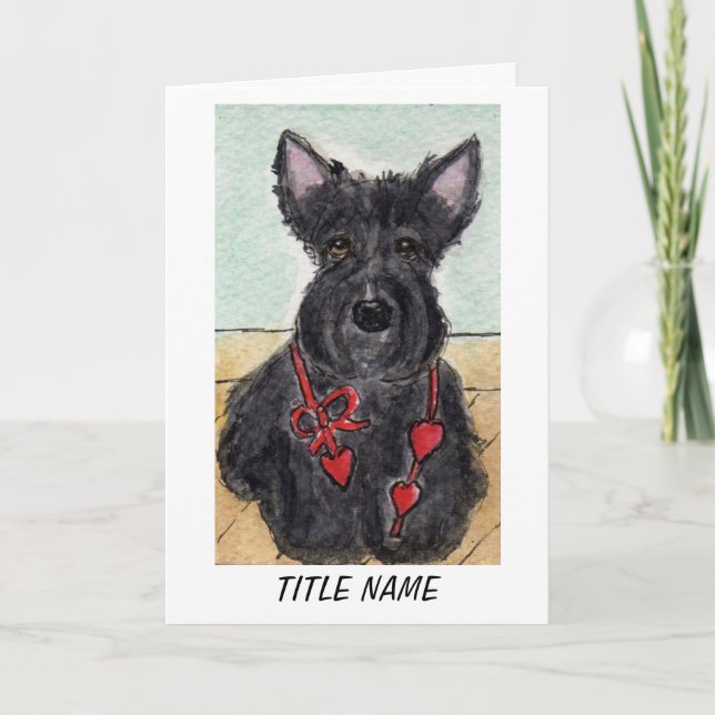 Scottie Dog birthday card Personalise (Front)