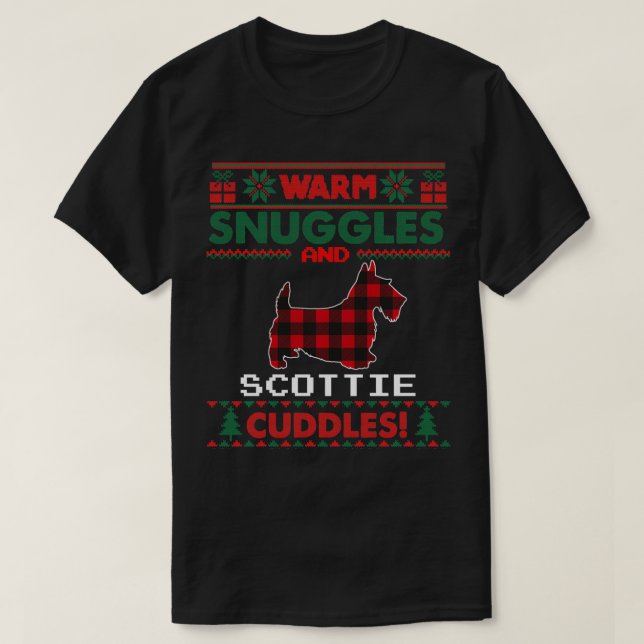 Scottie Dog Christmas Pajama  Ugly Christmas Sweat T-Shirt (Design Front)