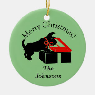 Scottie Dog Christmas Personalised Ornament