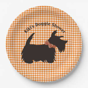 Scottie dog Dog Shower plates, new dog owner Paper Plate