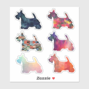 Scottie Dog Geometric Pattern Silhouette Collect