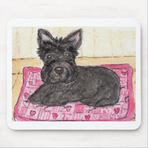 Scottie dog heart cushion mousepad birthday